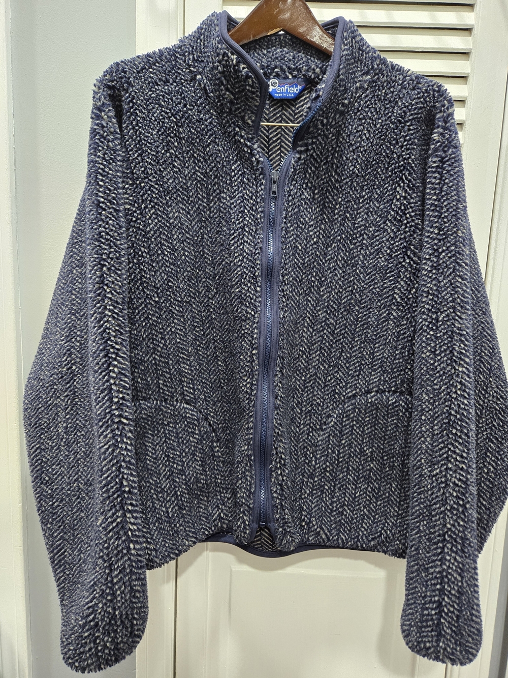 RARE Vtg 90s Penfield Herringbone Pile Fleece Full Zip Jacket L USA Made
